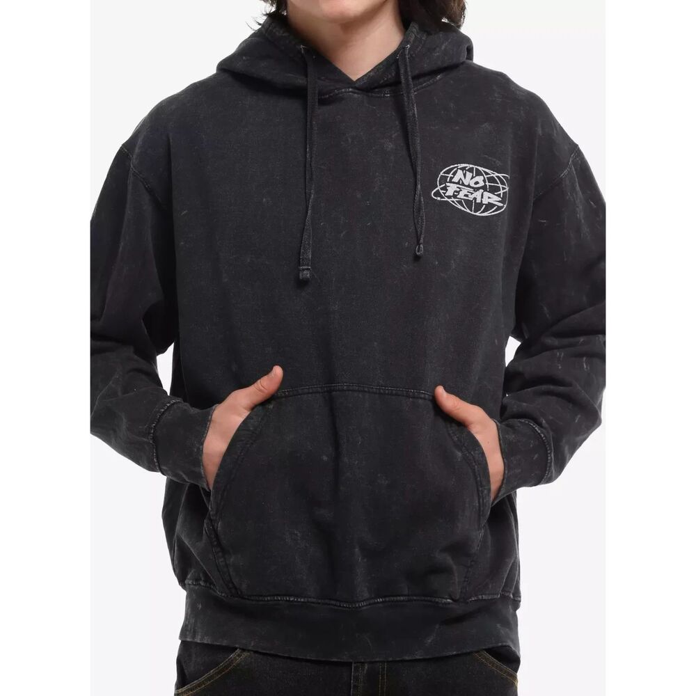 No Fear Logo Hoodie large
